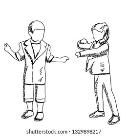 sketch of children dancing