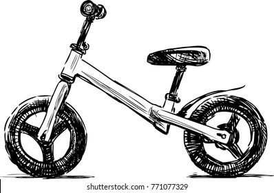 sketch of a children's bike scooter