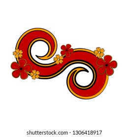 Sketch of a chines ornament. Vector illustration design