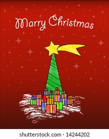 sketch of christmas tree