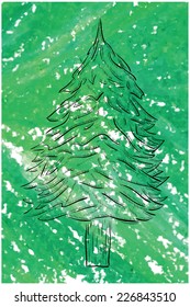 Sketch of a christmas tree.
