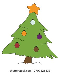 Eine Skizze eines Weihnachtsbaums