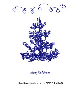 Sketch of Christmas tree.