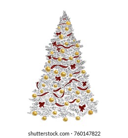 sketch of christmas tree