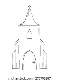 sketch of the church on white background, isolated