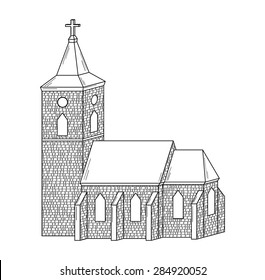 sketch of the church on white background, isolated