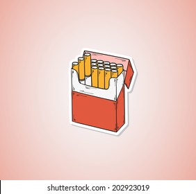 Opened Pack Cigarettes Isolated On White Stock Vector Royalty Free