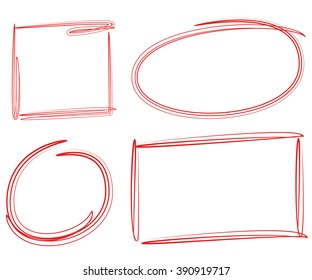 sketch circle rectangle marker for highlight and emphasis some text