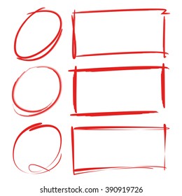 sketch circle rectangle marker for highlight and emphasis some text