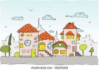 sketch city background