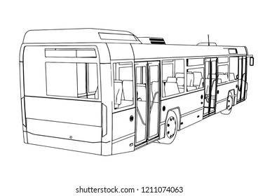 sketch city bus vector