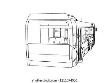 sketch city bus vector