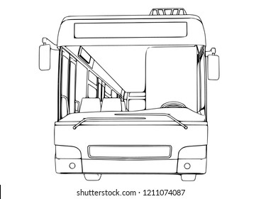 sketch city bus vector