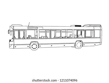 sketch city bus vector