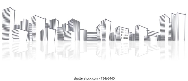 The Sketch Of A City Skyline