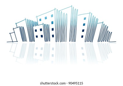 The sketch of a city skyline