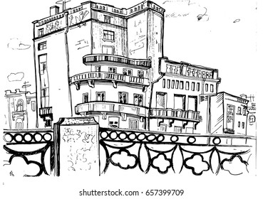 Sketch of the cityscape
