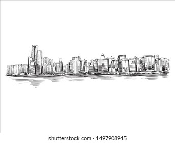 Sketch Cityscape Hong Kong Hand Draw Stock Vector (Royalty Free ...