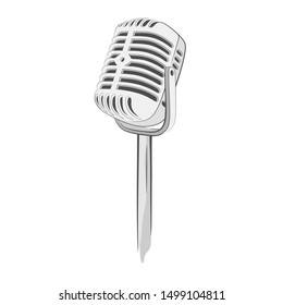 sketch of classic microphone. vector illustration