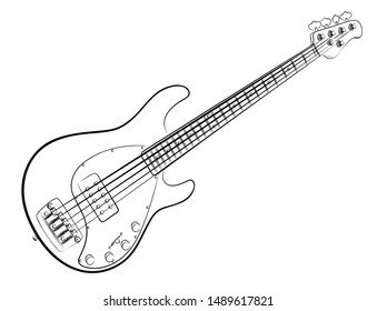 Sketch of a classical variety electric guitar.