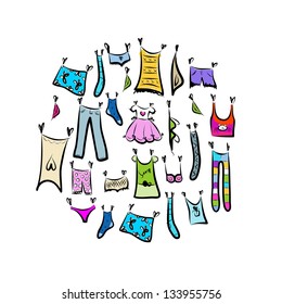 Sketch of clothes collection for your design