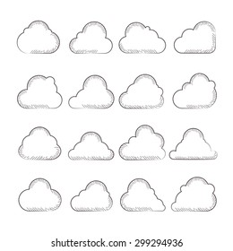 sketch cloud icons