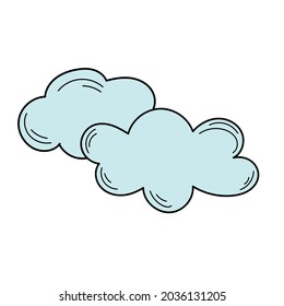 Sketch of clouds. Vector illustration. Clouds doodle icon. Simple hand drawn icon on white