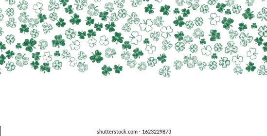 Sketch clover. Hand drawn illustration.  St. Patrick's Day.