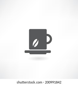 sketch of coffee cup, stylized vector icon