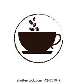 sketch of coffee cup, stylized vector icon