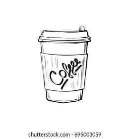 sketch coffee cup vector