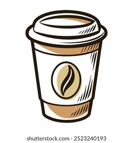 Sketch of Coffee Cup Vector Illustration Cartoon Clipart and Line Art Design