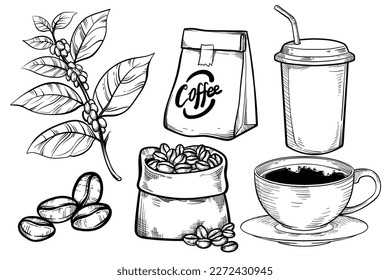 boceto de una bebida de café