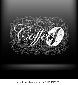 sketch coffee , hand drawn modern coffee background