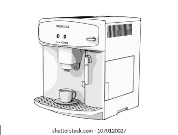 Coffee Machine Sketch Images, Stock Photos & Vectors | Shutterstock