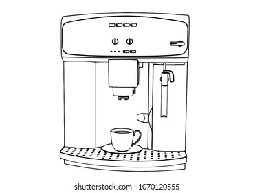 Espresso Machine Sketch Images, Stock Photos & Vectors | Shutterstock