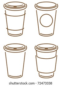 sketch of coffee takeout cups