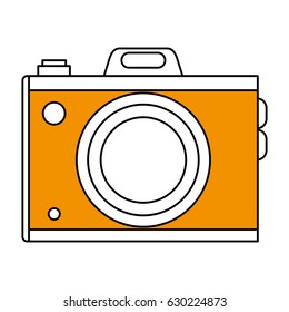 sketch color silhouette analog camera with flash