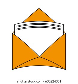 sketch color silhouette envelopes opened with sheet