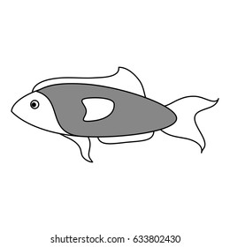 sketch color silhouette fish aquatic animal