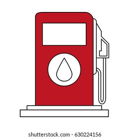 sketch color silhouette fuel dispenser machine