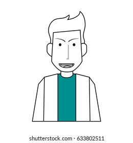 sketch color silhouette half body caricature doctor male smiling