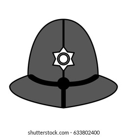 sketch color silhouette traditional helmet of metropolitan British police officers