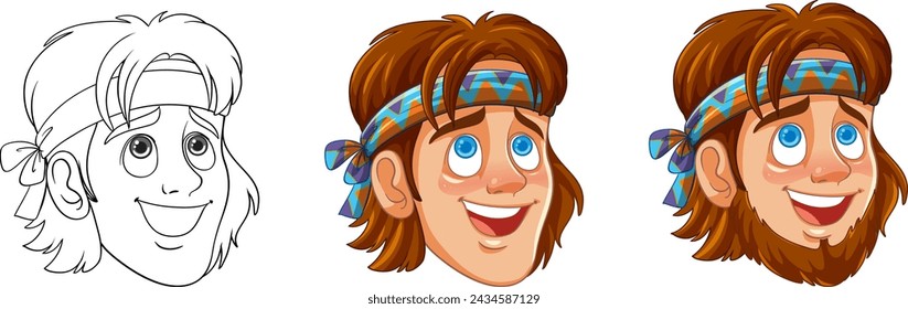 De boceto a ilustración vectorial coloreada.