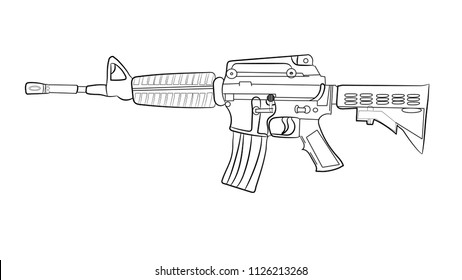 Graphic Black White Detailed Pump Action Stock Vector (Royalty Free ...