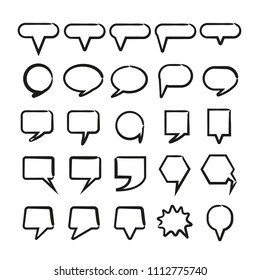 sketch comic speech bubble set