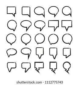 Sketch Comic Speech Bubble Set Stock Vector (Royalty Free) 1112775743