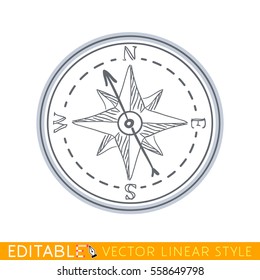Sketch Compass  Wind rose  Editable line drawing  Stock vector illustration 