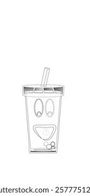 Sketch or concept art monster bubble tea