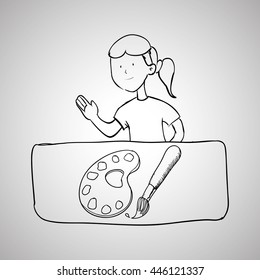 Sketch concept with icon design, vector illustration 10 eps graphic.